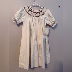 Carousel Wear Christmas Smocked Candy Cane Dress